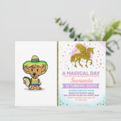 Mexikanischer Hund mit einer Taktik | Farbe wählen Einladung (Stehend Vorderseite)