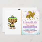 Mexikanischer Hund mit einer Taktik | Farbe wählen Einladung (Vorne/Hinten)