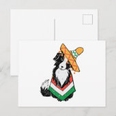 Mexikanischer Hund Sombrero und Poncho Cinco de Ma Postkarte (Vorne/Hinten)