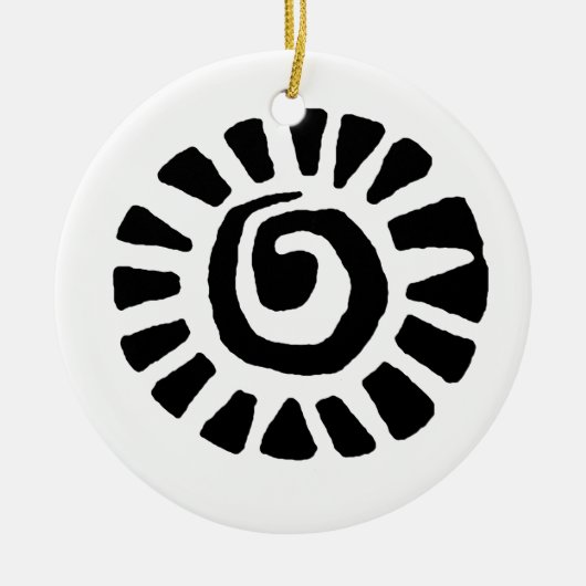 Mexikanischer Inder Sun Keramikornament (Vorne)