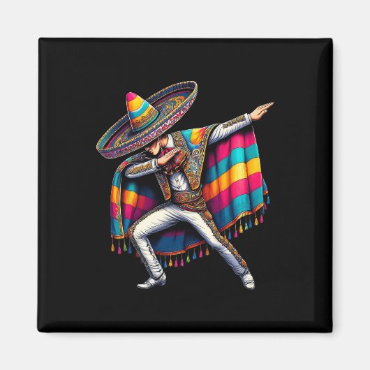 Mexikanischer Junge Dabbing Cinco De Mayo Festlich Magnet (Vorne)