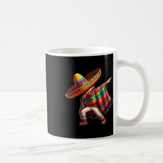 Mexikanischer Junge Dabbing Poncho Cinco De Mayo 3 Kaffeetasse (Rechts)