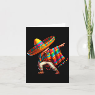 Mexikanischer Junge Dabbing Poncho Cinco De Mayo 3 Karte