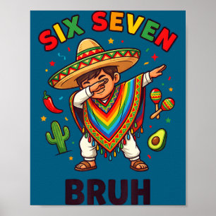 Mexikanischer Junge dabbing Poncho Cinco de Mayo l Poster