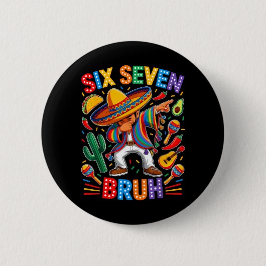 Mexikanischer Junge Dabbing Poncho Cinco De Mayo S Button (Vorderseite)