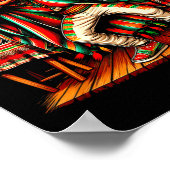 Mexikanischer Junge Sombrero Dabbing Poncho Cinco Poster (Ecke)