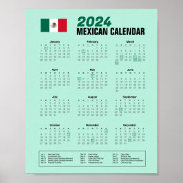 Mexikanischer Kalender 2024 PDF herunterladen 3,95 Poster