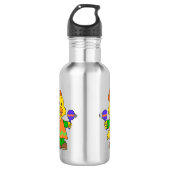 Mexikanischer Kick-Cartoon | Hintergrundfarbe ausw Edelstahlflasche (Vorderseite)