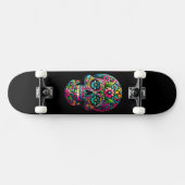 Mexikanischer Kunstschädel Skateboard (Horizontal)