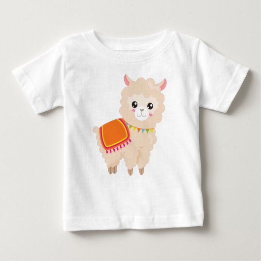 mexikanischer Lama, Niedlicher Llama, Niedlich Alp Baby T-shirt (Vorderseite)