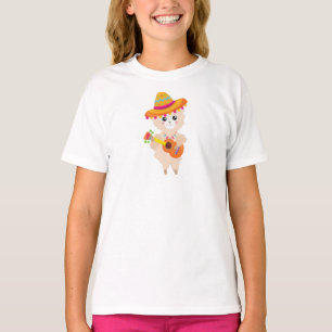 mexikanischer Lama, Niedlicher Llama, Sombrero, Gi T-Shirt