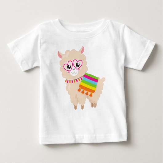 Mexikanischer Llama, Niedlicher Llama, Niedlich Al Baby T-shirt (Vorderseite)
