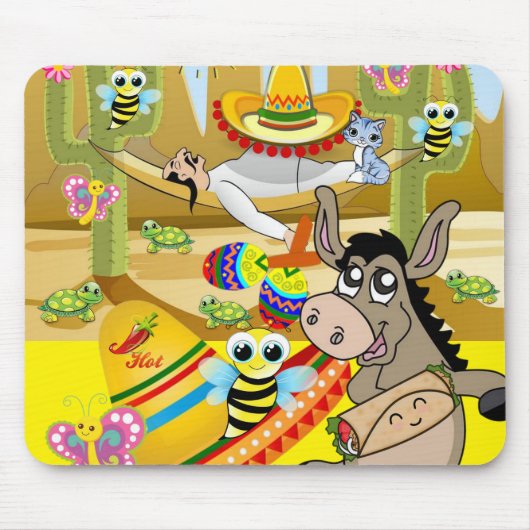 Mexikanischer Mann Donkey Dog Maus Pad! Mousepad (Vorne)