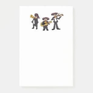 Mexikanischer Mariachi Band Fiesta Music Cartoon A Post-it Klebezettel