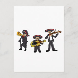 Mexikanischer Mariachi Band Fiesta Music Cartoon A Postkarte