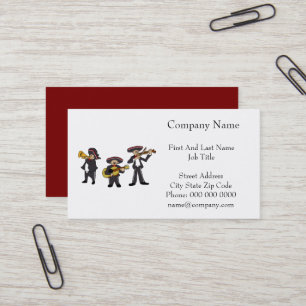 Mexikanischer Mariachi Band Fiesta Music Cartoon A Visitenkarte