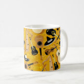 mexikanischer Mariachi Music Cartoon Pattern Gelb Kaffeetasse (VorderseiteRechts)