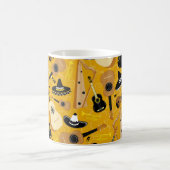 mexikanischer Mariachi Music Cartoon Pattern Gelb Kaffeetasse (Mittel)