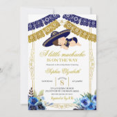 Mexikanischer Marine Blau und Gold Charro Big Boy Einladung (Vorderseite)