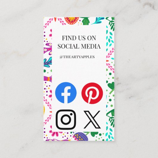 mexikanischer Markt für Lebensmittel und Obst Visitenkarte (Rückseite)