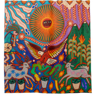 Mexikanischer Maya Aztec LatinX Hispanic Oaxacan Duschvorhang