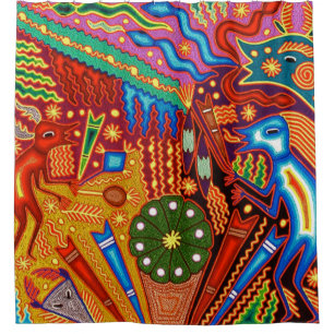 Mexikanischer Maya Aztec LatinX Hispanisch Oaxacan Duschvorhang
