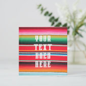 mexikanischer Mexiko-Poncho-Serienuntergrund Einladung (Stehend Vorderseite)