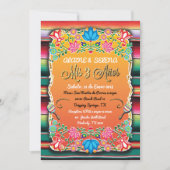 Mexikanischer Mis 3 Anos Party Gold Glitzer Einladung (Vorderseite)