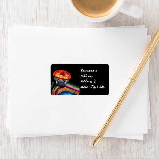 Mexikanischer Mops Adressaufkleber (Insitu)