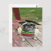 mexikanischer Mops Postkarte (Vorne/Hinten)