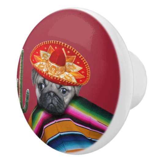 Mexikanischer Mopshund Keramikknauf (Rechts)