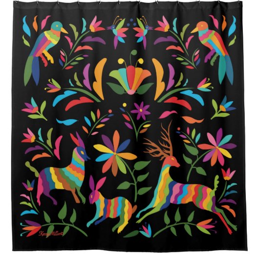 mexikanischer Otomi-Duschvorhang Duschvorhang (Vorderseite)
