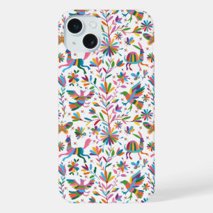 Mexikanischer Otomi-Stil Leuchtendes Muster iPhone 15 Plus Hülle