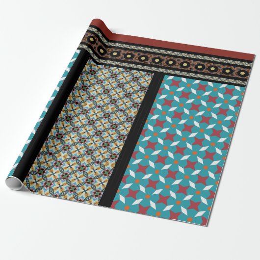 mexikanischer Patchwork-Stil 3 Geschenkpapier (Ungerollt)