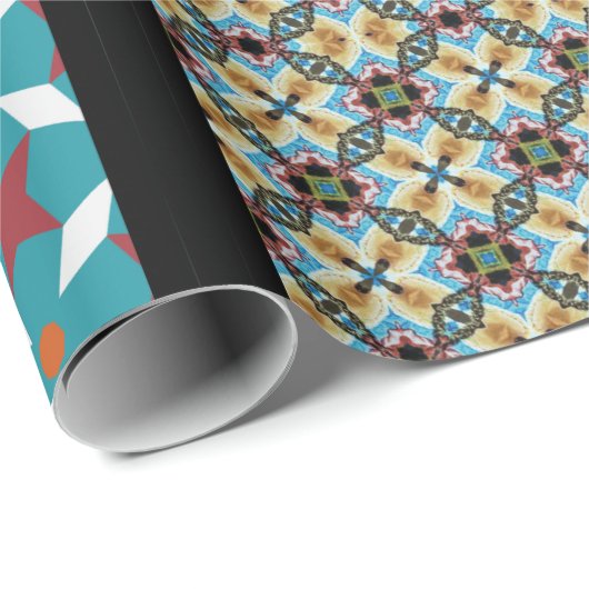 mexikanischer Patchwork-Stil 3 Geschenkpapier (Rolleneckpunkt)