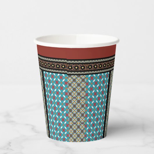 mexikanischer Patchwork-Stil 3 Pappbecher (Links)