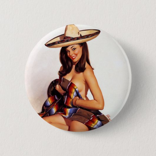 Mexikanischer Pin Up Button (Vorderseite)