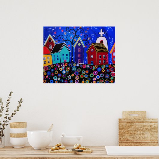 MEXIKANISCHER PUEBLO II STADTPRISARTEN POSTER (Küche)