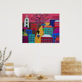 MEXIKANISCHER PUEBLO III STADTPRISARTEN POSTER (Küche)