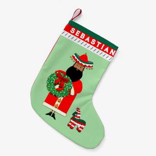 mexikanischer Santa Kleiner Weihnachtsstrumpf (Vorderansicht (hängend))