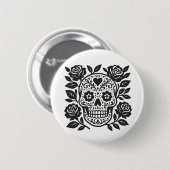 Mexikanischer Schädel Button (Vorne & Hinten)