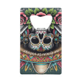 mexikanischer Schädel, Calaca, mexikanische Kultur Geldbeutel Flaschenöffner (Vorderseite)