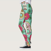 mexikanischer Schädel und Blume, nahtlos. Leggings (Links)