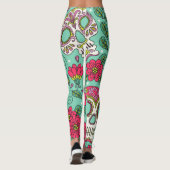 mexikanischer Schädel und Blume, nahtlos. Leggings (Rückseite)