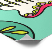 mexikanischer Schädel und Blume, nahtlos. Poster (Ecke)