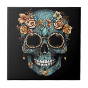 Mexikanischer Schädeltag der Toten Dia De Muerto Fliese