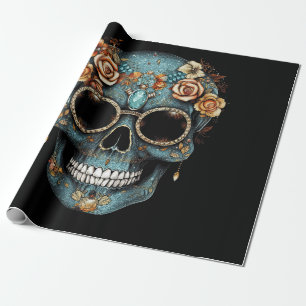 Mexikanischer Schädeltag der Toten Dia De Muerto Geschenkpapier