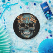 Mexikanischer Schädeltag der Toten Dia De Muerto Pappteller (Party)