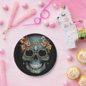 Mexikanischer Schädeltag der Toten Dia De Muerto Pappteller (Party)
