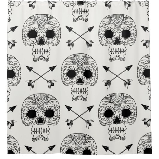 Mexikanischer Schädeltag Duschvorhang (Vorderseite)